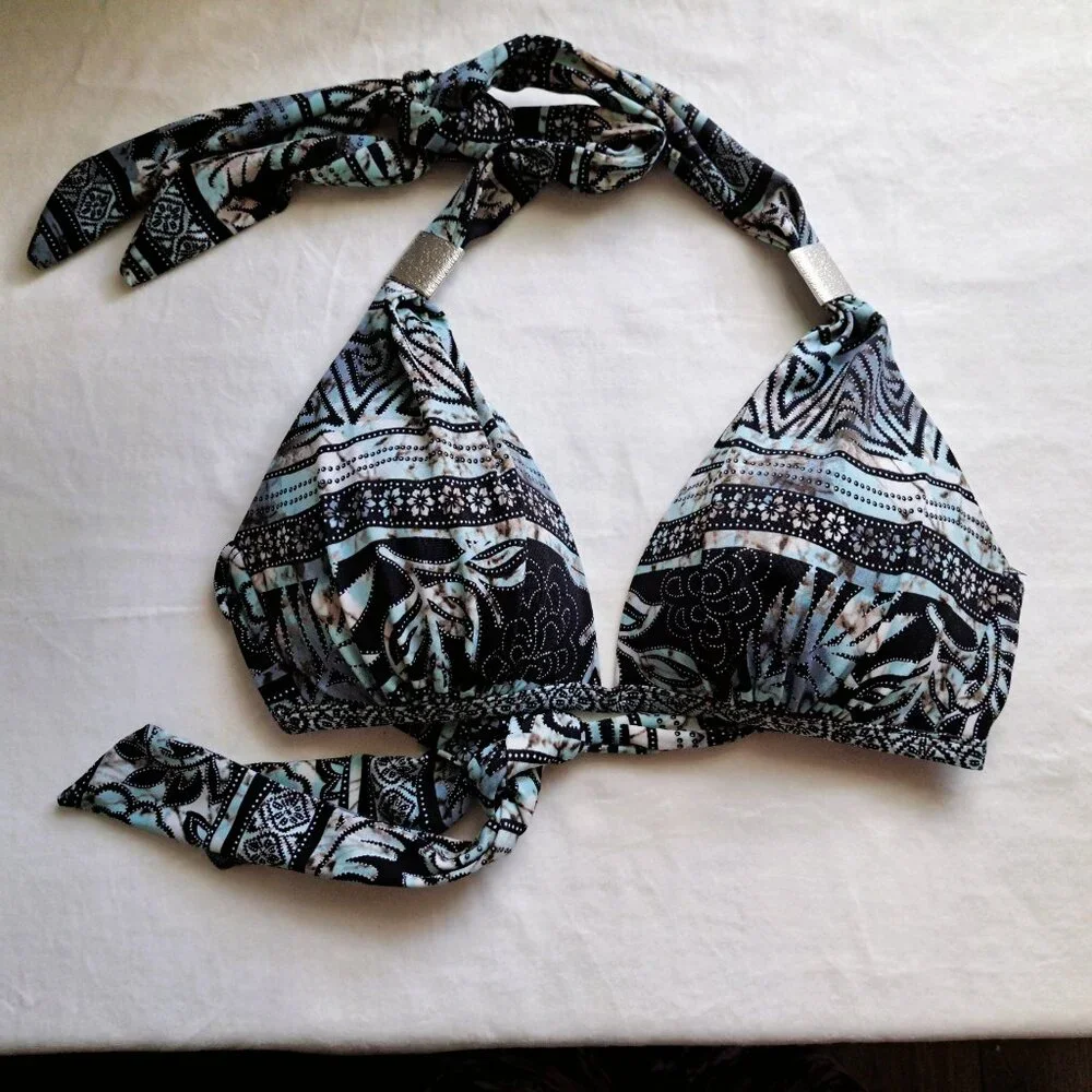 Heat Swimwear Bikini Halter/Skirt Print Size S Multicolor - Picture 3 of 11